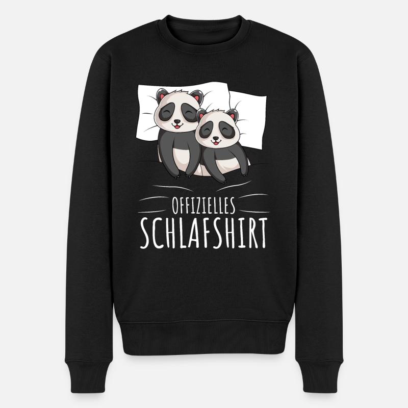Offizielles Schlafshirt Panda Schlafen - Männer Premium Bio Pullover - Schwarz
