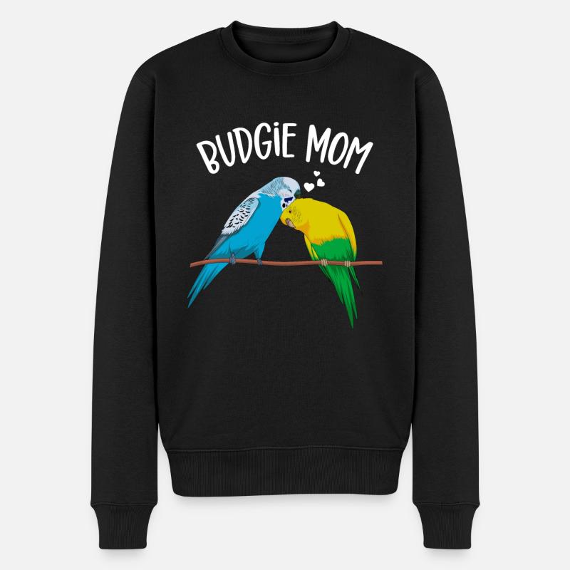 Wellensittich Mama Mom Vogel Geschenk - Männer Premium Bio Pullover - Schwarz