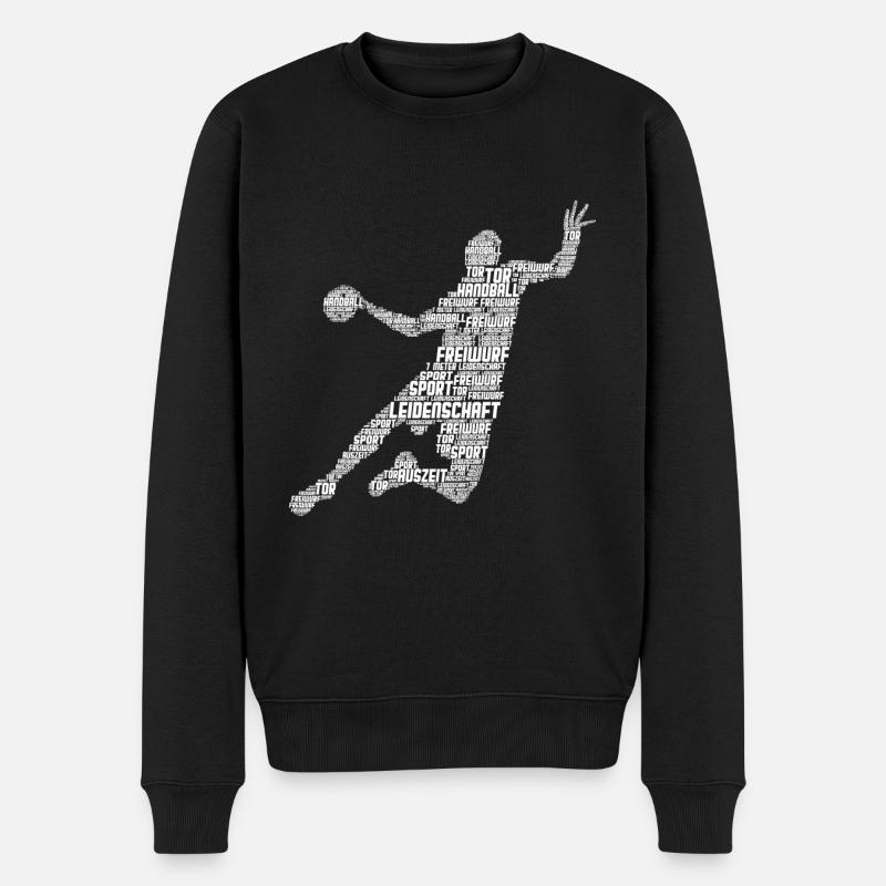 Handball Handballer Kinder Jungen Männer - Männer Premium Bio Pullover - Schwarz