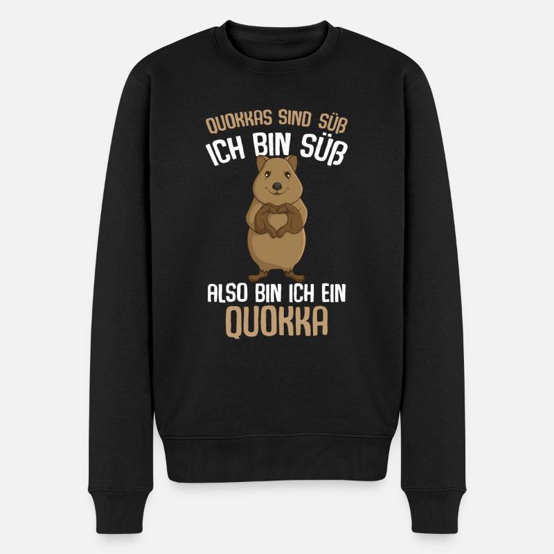Quokkas sind süß Kinder Mädchen Quokka - Männer Premium Bio Pullover - Schwarz