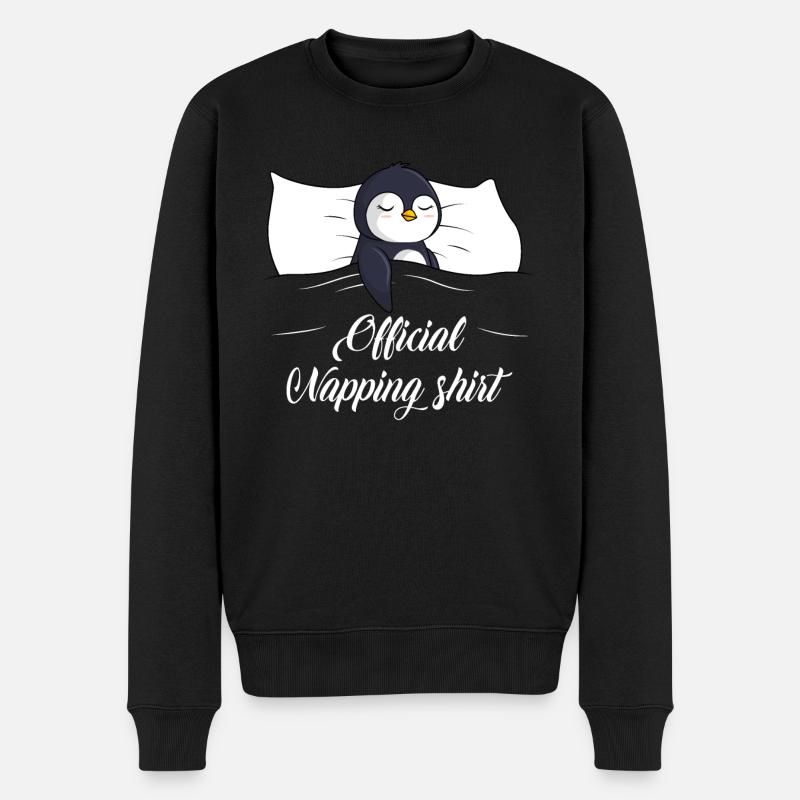 Pinguin Schlafshirt Penguin Geschenk - Männer Premium Bio Pullover - Schwarz
