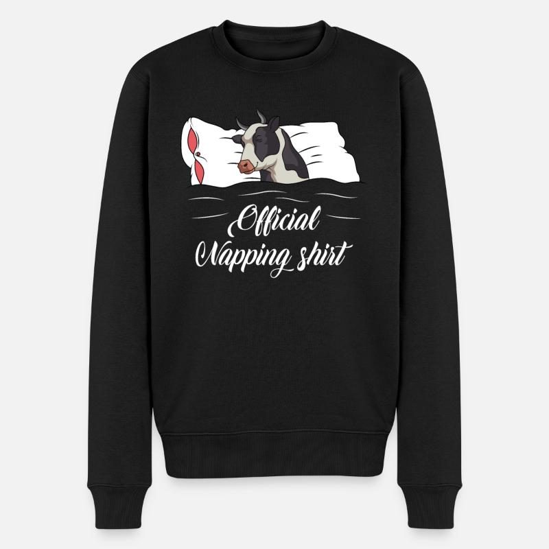 Kuh Schlafshirt Kühe Geschenk - Männer Premium Bio Pullover - Schwarz