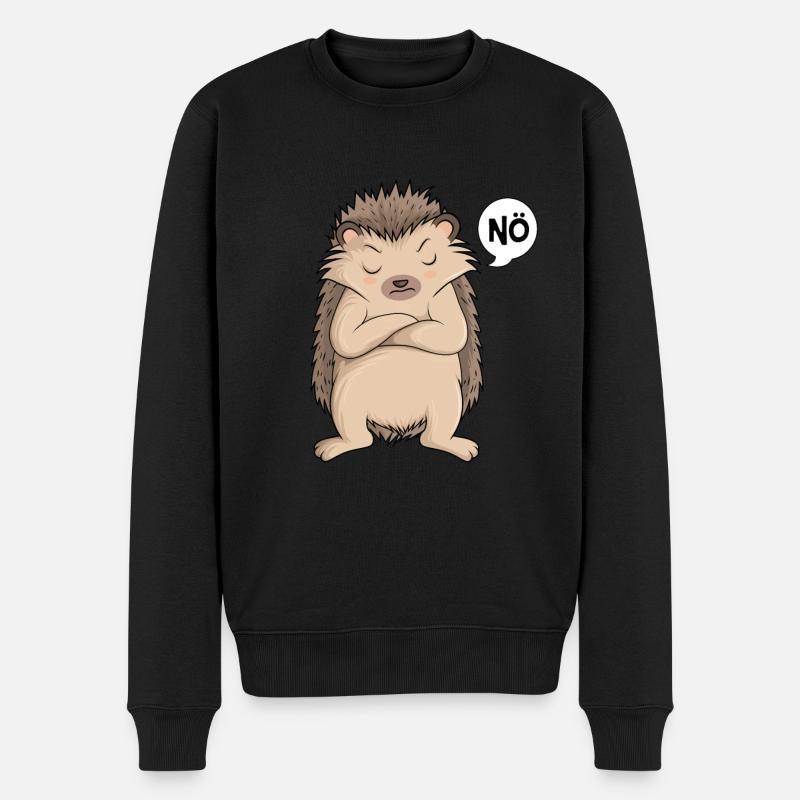 Igel Nö Kinder Damen Mädchen - Männer Premium Bio Pullover - Schwarz