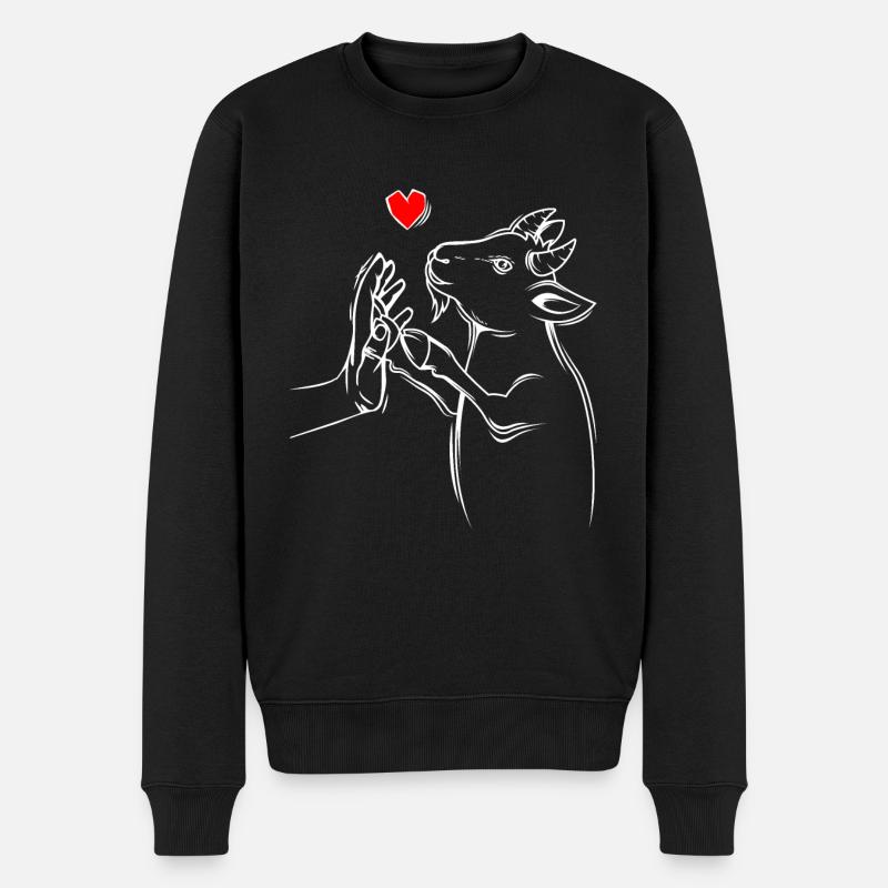 Ziegen Liebe Bauernhof Landwirt Ziege - Männer Premium Bio Pullover - Schwarz
