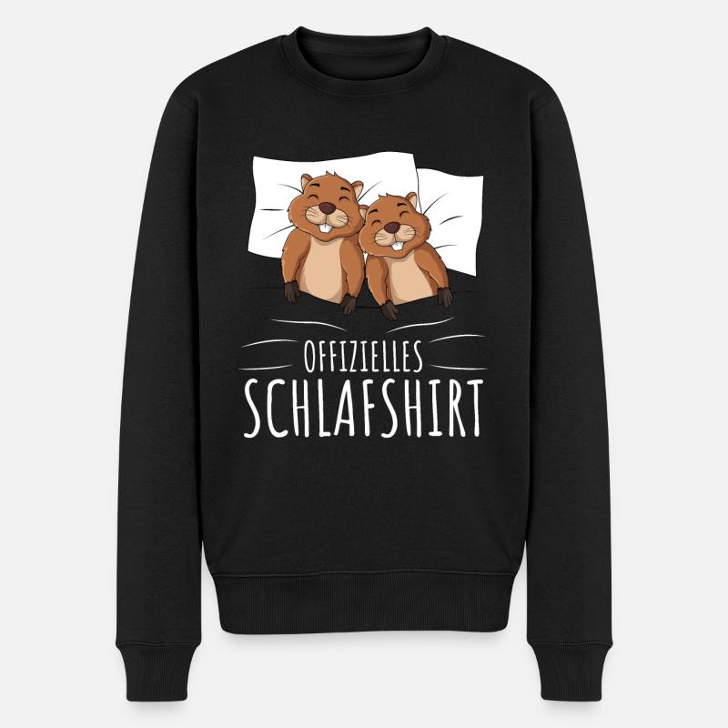 Biber Offizielles Schlafshirt - Männer Premium Bio Pullover - Schwarz