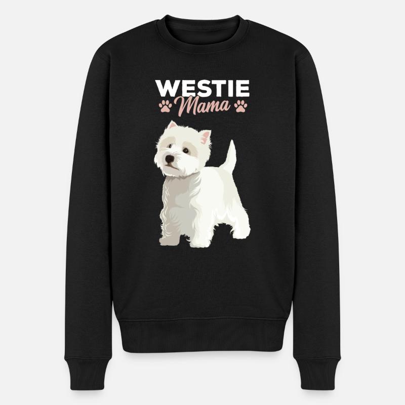 West Highland White Terrier Mama Frauchen - Männer Premium Bio Pullover - Schwarz