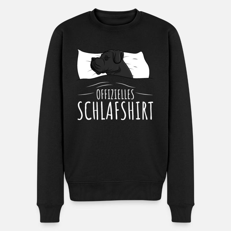 Cane Corso Hunde Offizielles Schlafshirt - Männer Premium Bio Pullover - Schwarz