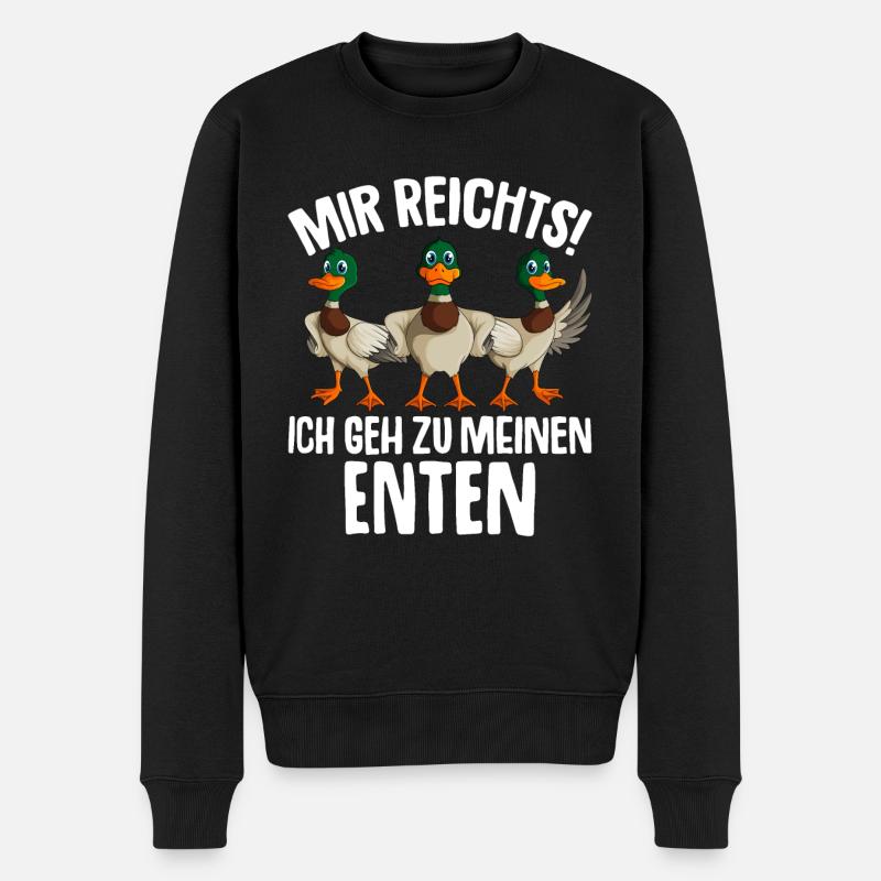 Ente Mir reichts ich geh zu meinen Enten - Männer Premium Bio Pullover - Schwarz