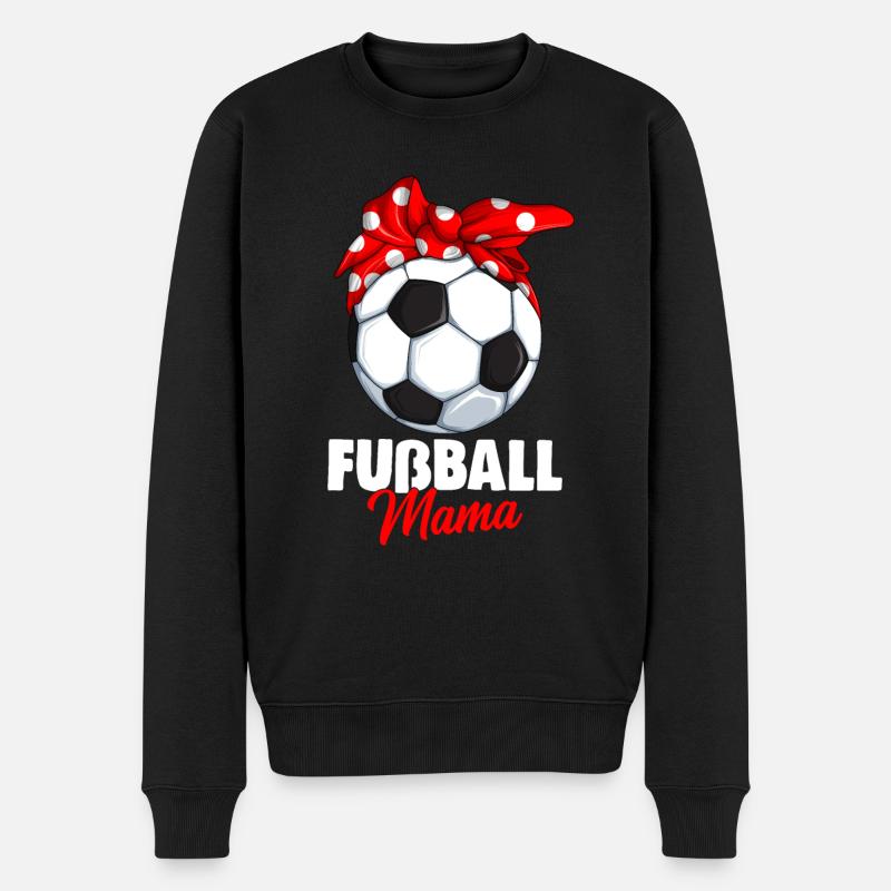 Fußball Mama Fußballer Mutter - Männer Premium Bio Pullover - Schwarz