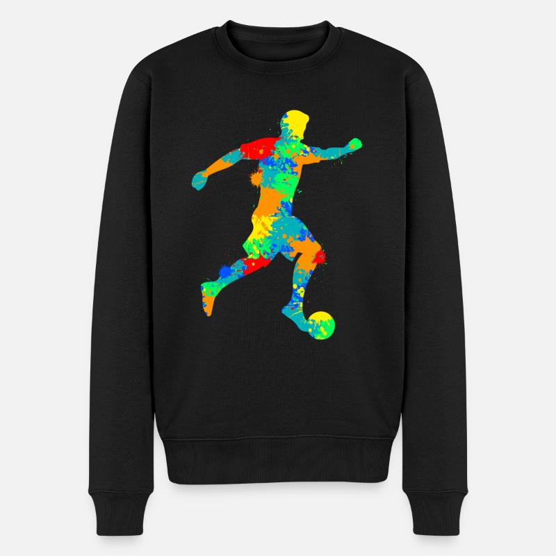 Fußballer Fußball Jungen Kinder - Männer Premium Bio Pullover - Schwarz