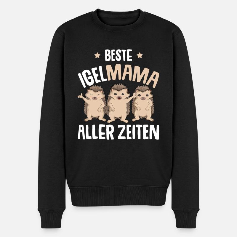 Beste Igel Mama aller Zeiten Frauen Damen - Männer Premium Bio Pullover - Schwarz