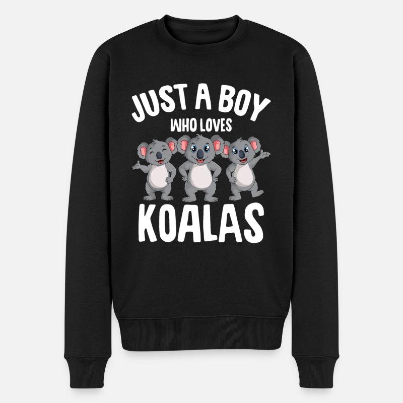 Koala Junge - Männer Premium Bio Pullover - Schwarz