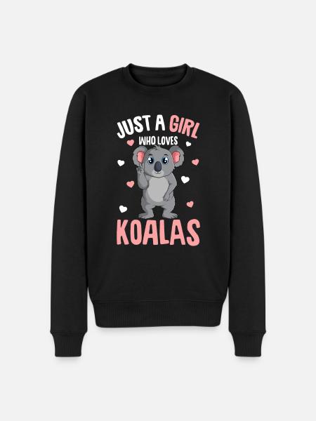 Koala Mädchen - Männer Premium Bio Pullover - Schwarz