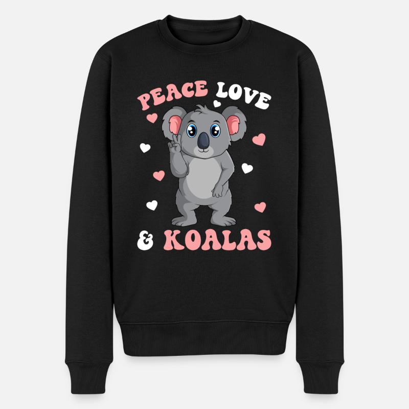 Koala Koalabär Frauen Mädchen - Männer Premium Bio Pullover - Schwarz
