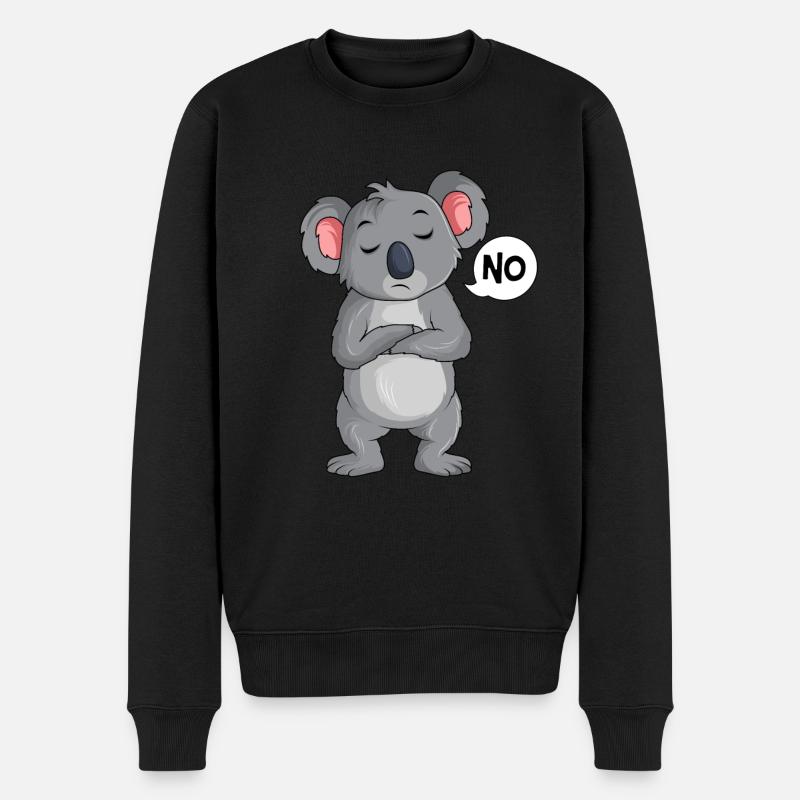 Koala Kinder - Männer Premium Bio Pullover - Schwarz