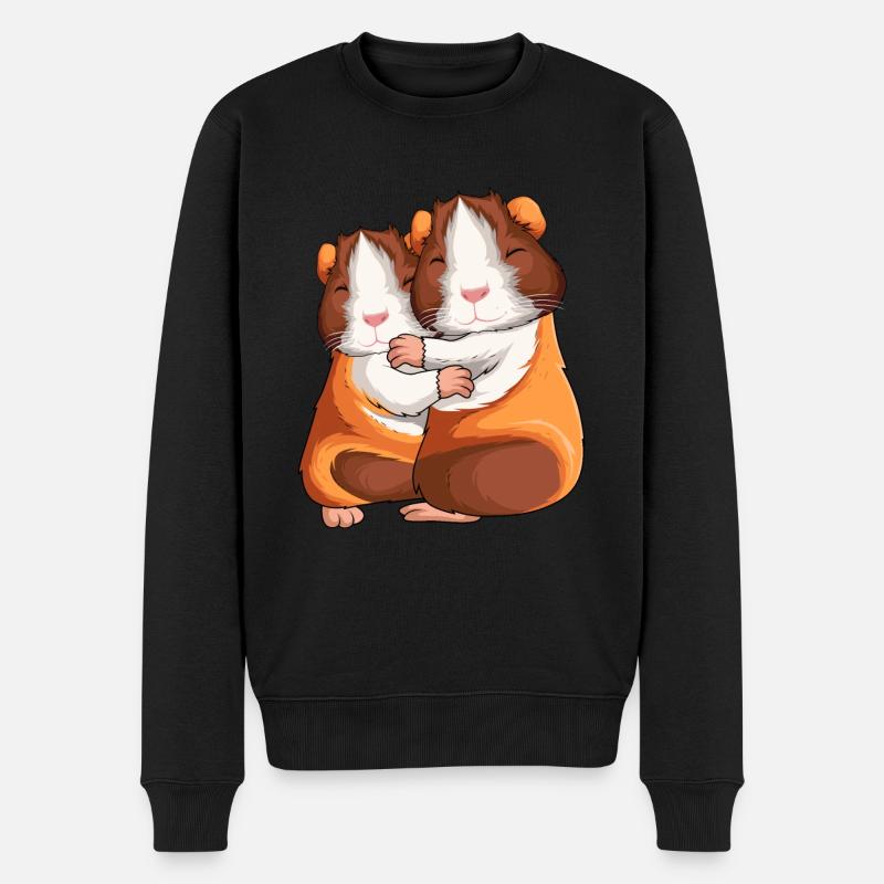 Meerschweinchen Meerschwein Mädchen - Männer Premium Bio Pullover - Schwarz