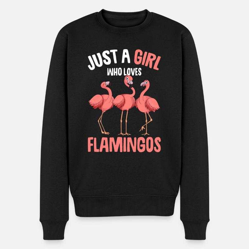 fille flamant rose - Pull Premium bio Homme - noir