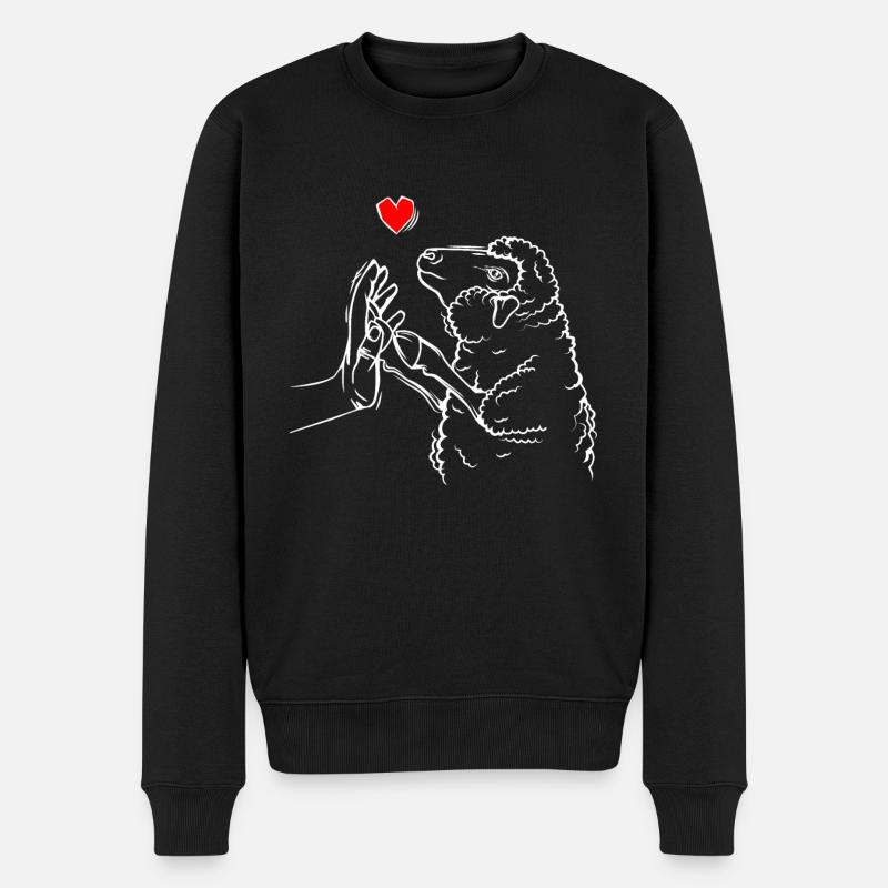 Schaf Liebe Schafe - Männer Premium Bio Pullover - Schwarz