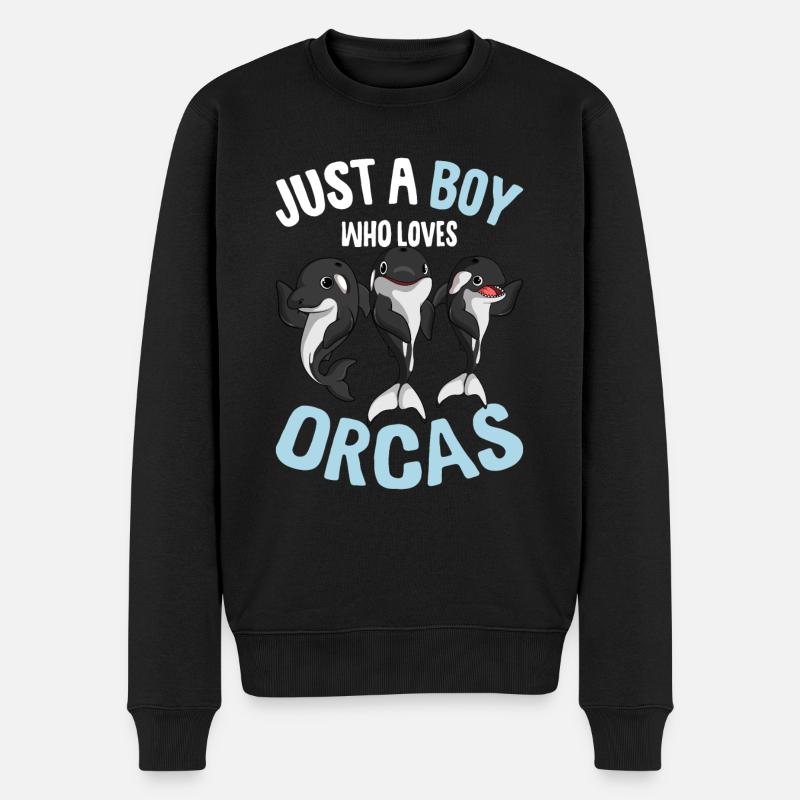 Orca Junge - Männer Premium Bio Pullover - Schwarz