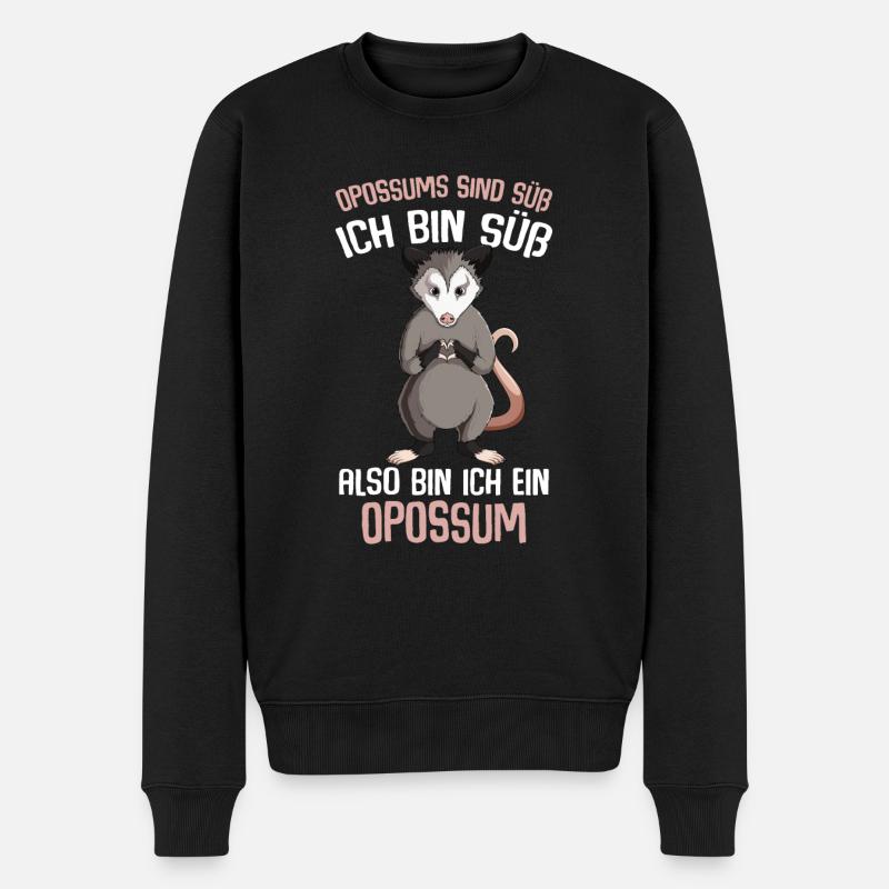Opossums sind süß Kinder Mädchen Damen Opossum - Männer Premium Bio Pullover - Schwarz