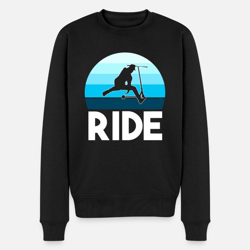 Ride Stunt Scooter Jungen Tretroller Roller Jungen - Männer Premium Bio Pullover - Schwarz