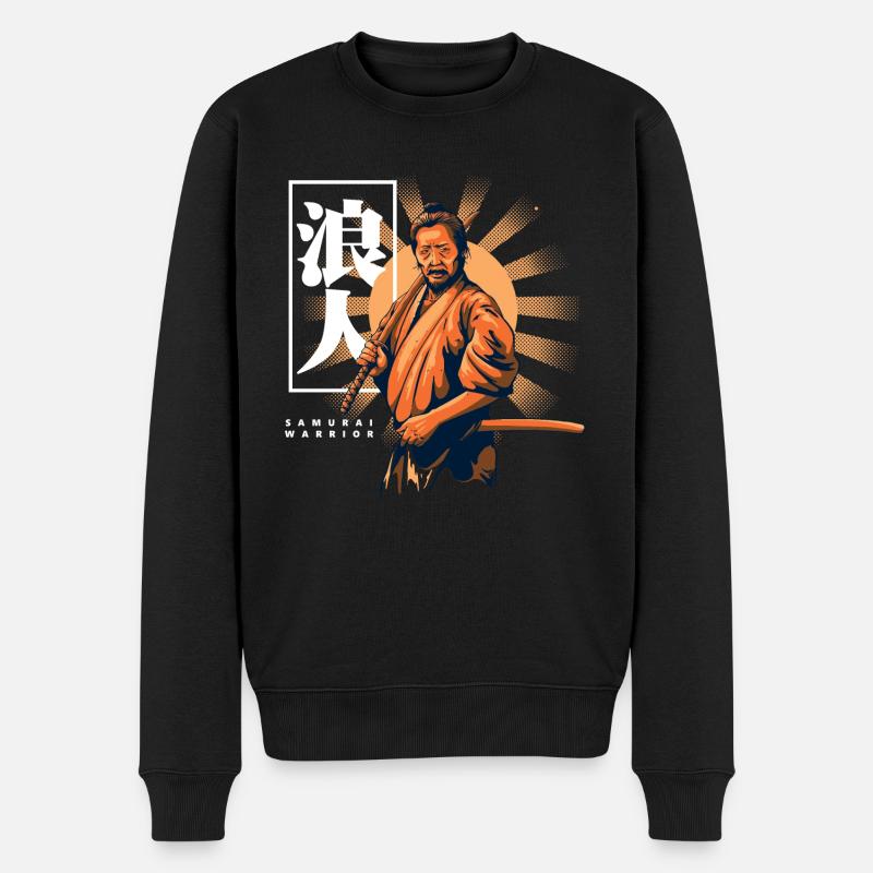 Samurai Warrior - Männer Premium Bio Pullover - Schwarz