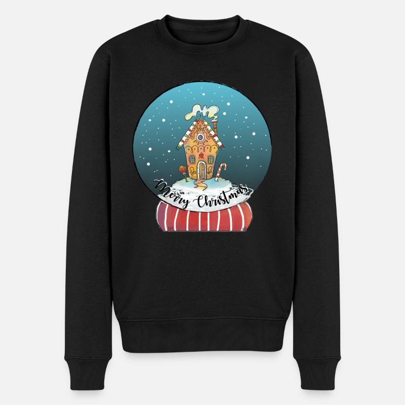 Boule de neige merry christmas - Pull Premium bio Homme - noir