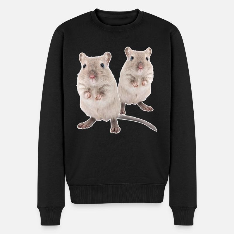 Rennmaus Gerbils Souris de course du désert - Pull Premium bio Homme - noir