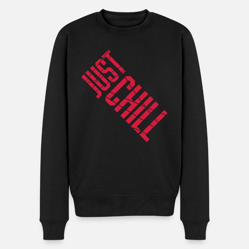 Just Chill Text Logo - Pull Premium bio Homme - noir
