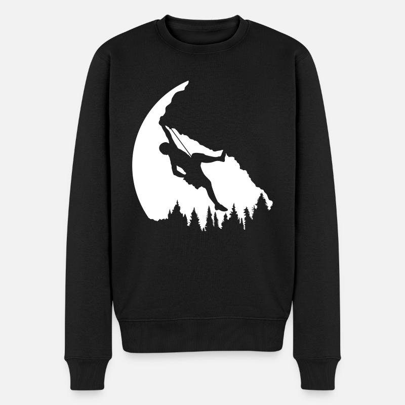 Tannen Hobby Klettern Silhouette - Männer Premium Bio Pullover - Schwarz