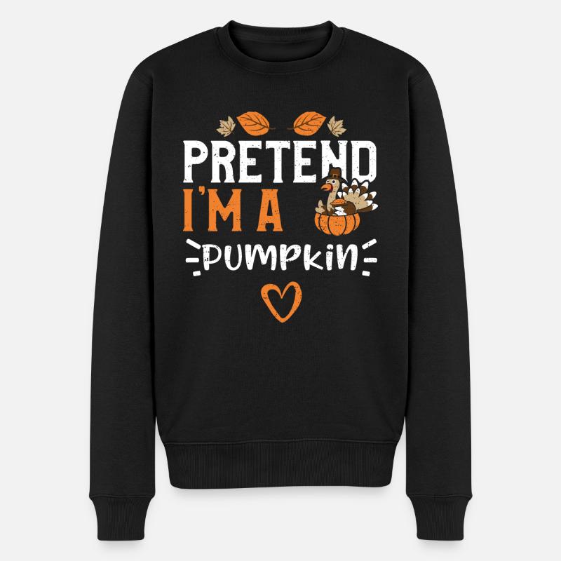 Pretend I'm A Pumpkin - Männer Premium Bio Pullover - Schwarz