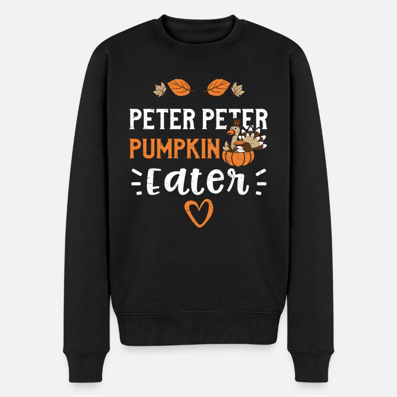 Peter Peter Pumpkin Eater - Men's Premium Organic Jumper - black