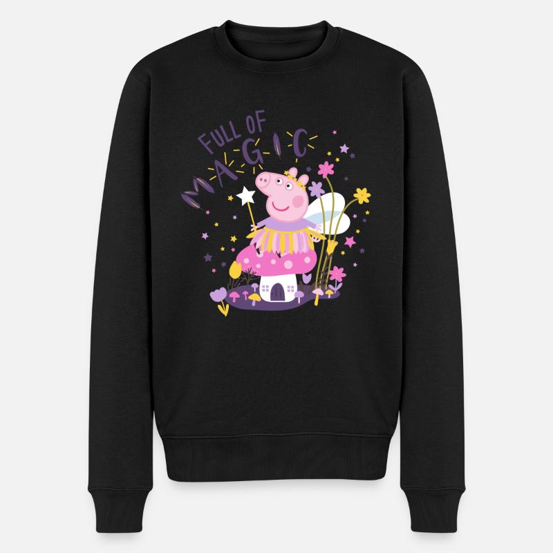 Peppa Wutz´s Magische Welt - Männer Premium Bio Pullover - Schwarz