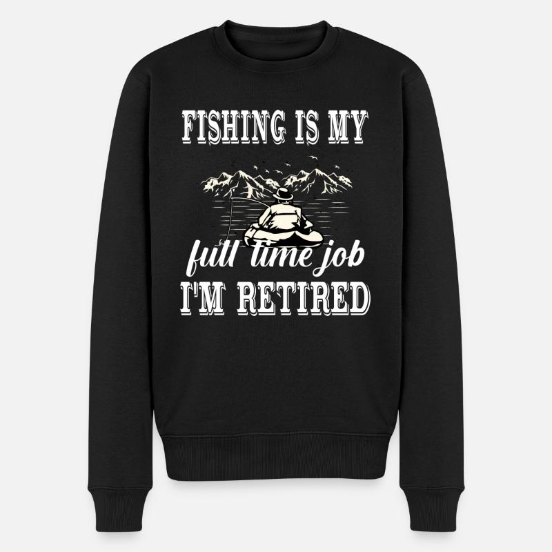 Carpfishing-lustiger Spruch - Männer Premium Bio Pullover - Schwarz