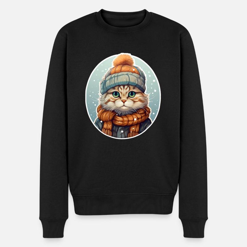 Chat en hiver - Pull Premium bio Homme - noir