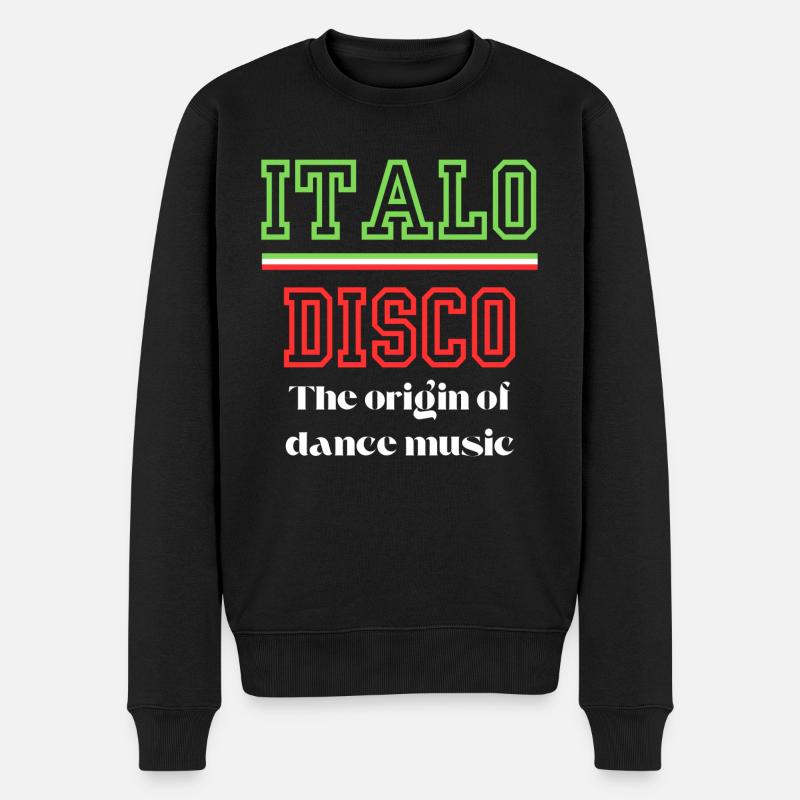 Italo Disco T-Shirt Die Original-Tanzmusik - Männer Premium Bio Pullover - Schwarz
