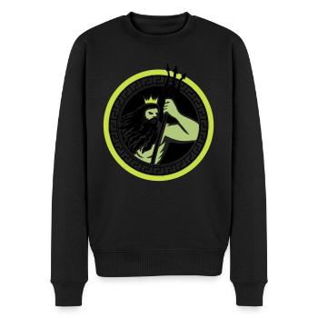 Poseidon Triton - Men's Premium Organic Jumper - black - Front - Nico (187cm)