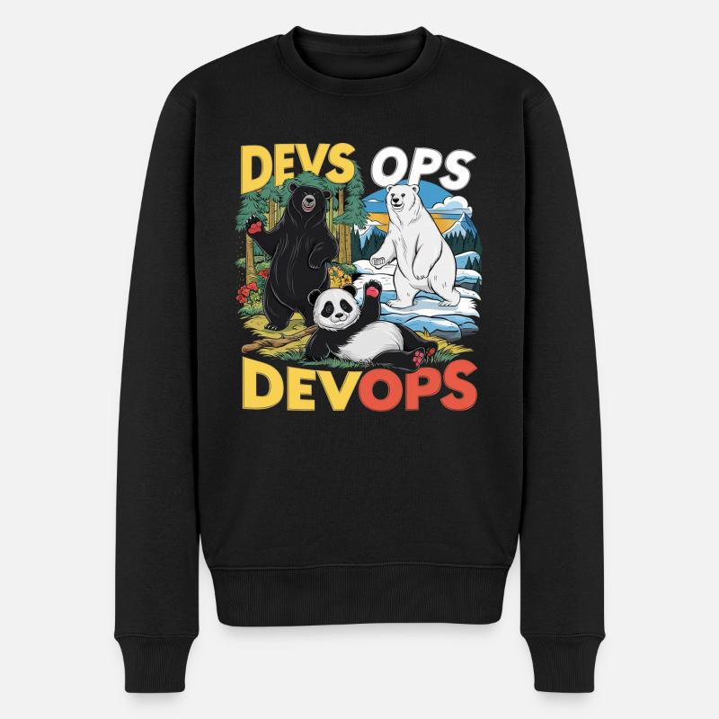 Devops - Männer Premium Bio Pullover - Schwarz