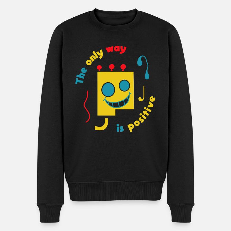 TheOnlyWayIsPositive - King Fred - Männer Premium Bio Pullover - Schwarz