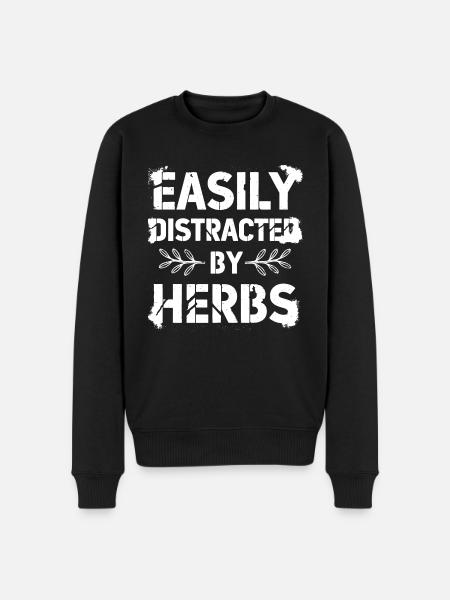 Herb lover: Easily distracted - Men's Premium Organic Jumper - black