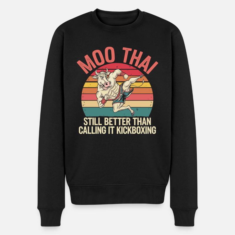 Kreatives Muay Thai Geschenkdesign - Männer Premium Bio Pullover - Schwarz