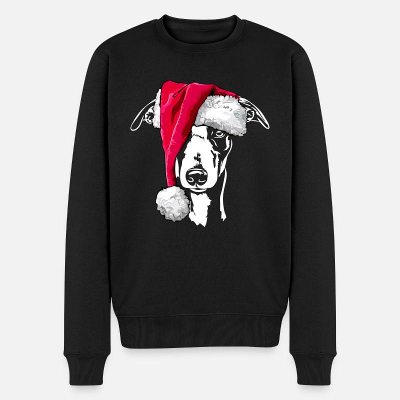 Santa WHIPPET Weihnachten Hunde Wilsigns - Männer Premium Bio Pullover - Schwarz