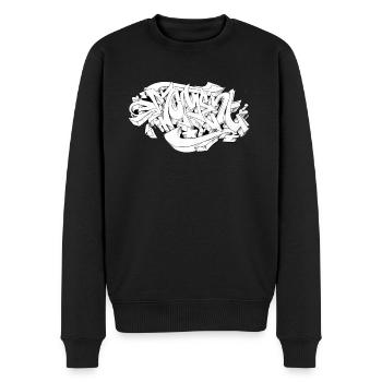 Graffiti - Moment - Männer Premium Bio Pullover - Schwarz - Vorne - Nico (187cm)