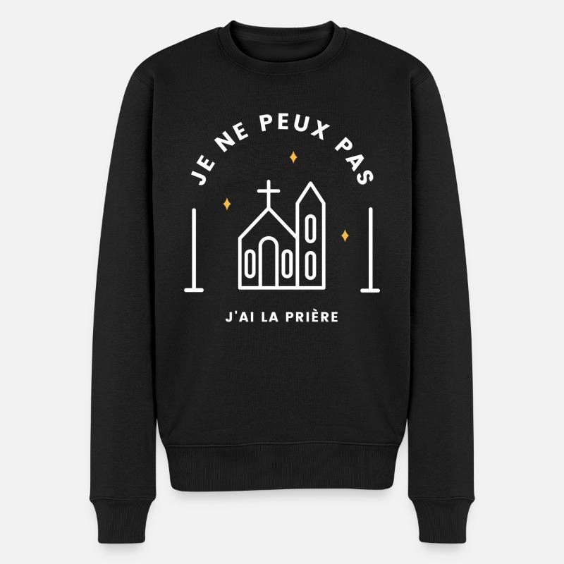 Je ne peux pas, prière, religion chrétienne - Pull Premium bio Homme - noir