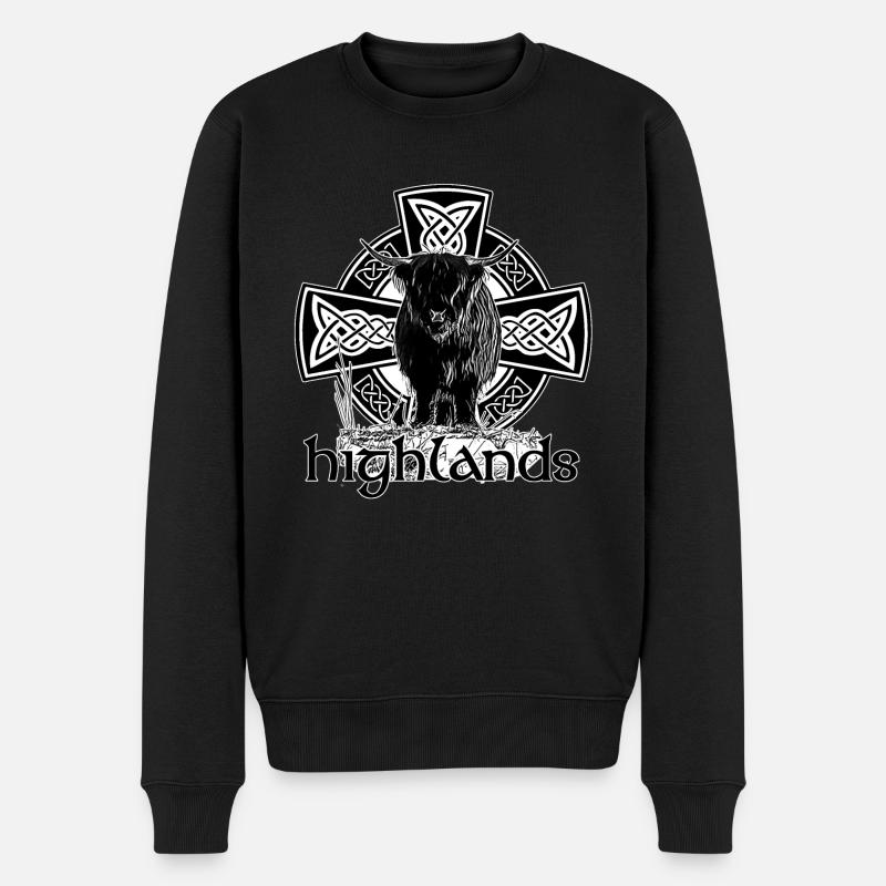 Highlands - Männer Premium Bio Pullover - Schwarz