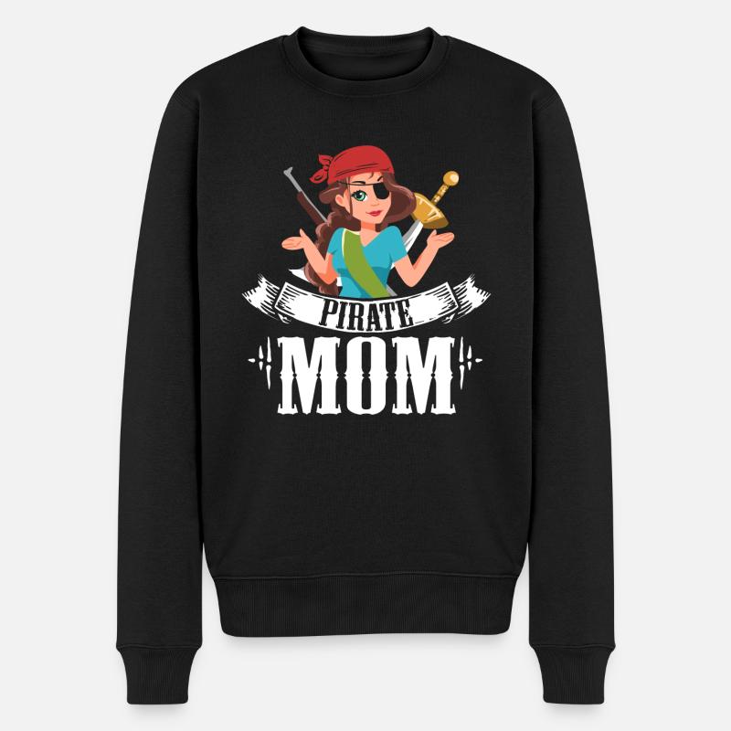 Piraten-Mom Geschenk Für Eine Piratenmutter - Männer Premium Bio Pullover - Schwarz