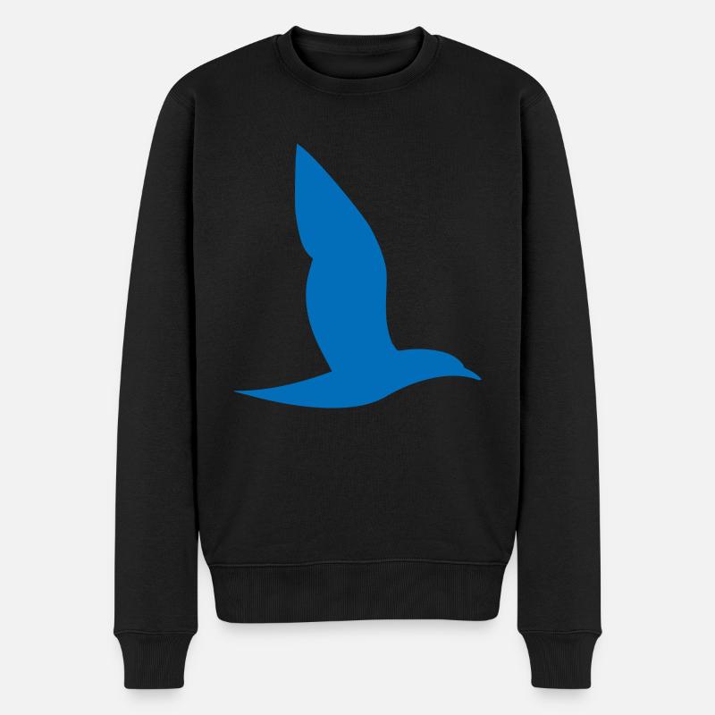Blauer Vogel - Männer Premium Bio Pullover - Schwarz