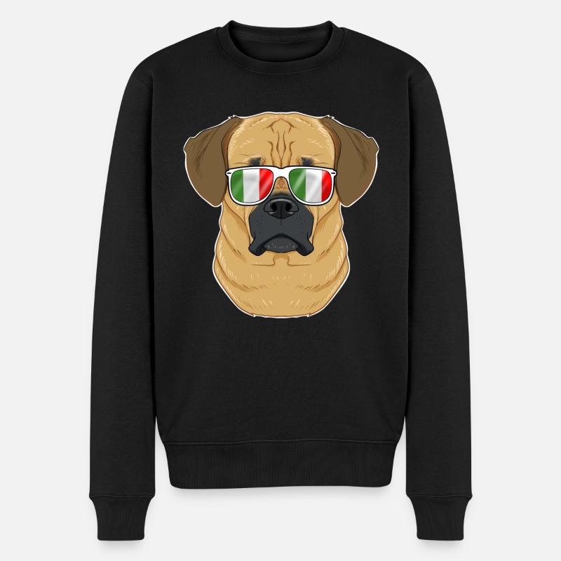 Puggle Italy Sunglasses I Italian Flag - Männer Premium Bio Pullover - Schwarz