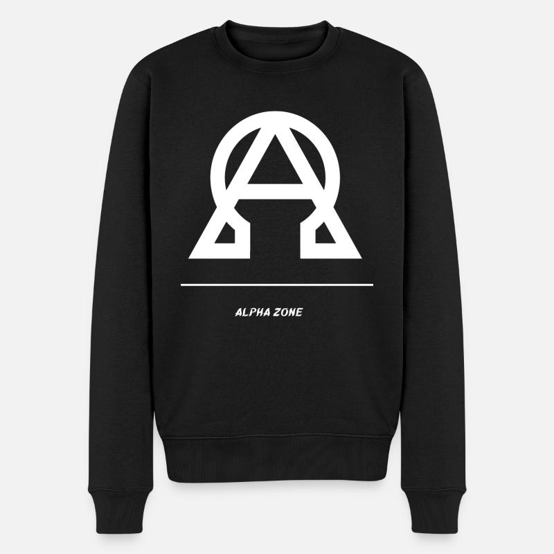 Alpha - Männer Premium Bio Pullover - Schwarz