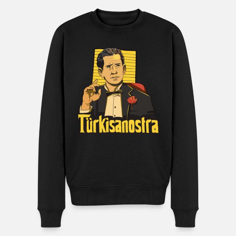 Turkisanostra Türkischer Mann Turkisanostra Türkis - Männer Premium Bio Pullover - Schwarz